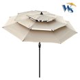 thumbnail image 3 of CRO Decor 9Ft 3-Tiers Outdoor Patio Umbrella with Crank and tilt and Wind Vents, 3 of 6