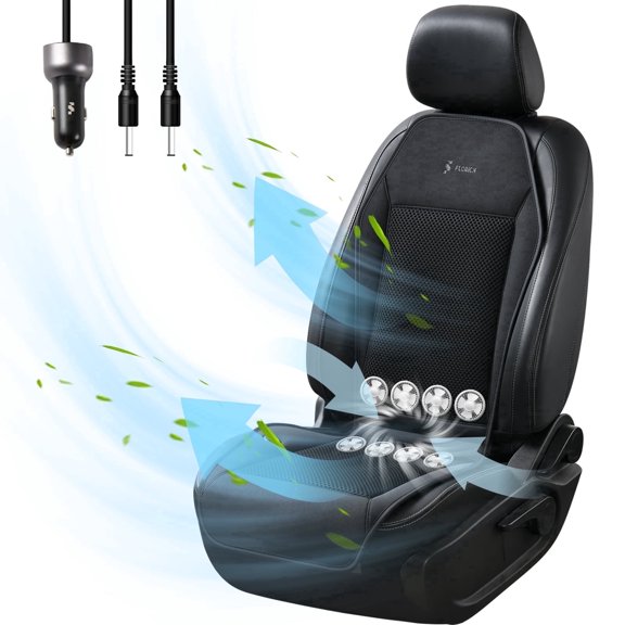 FLORICH Cooling Car Seat Cover with 8 Turbo Fans, 12V-24V Cooling Seat Cushion, Universal Fit for Car, Suv, Truck