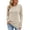 Beige-button up blouse, variant on Womens Ribbed Knit Long Sleeve Tops Casual Button Cuff Pullover Sweaters Blouses