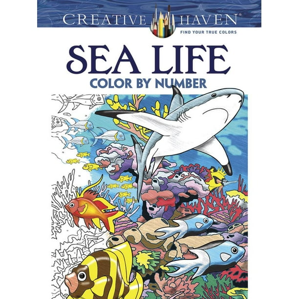 Download Adult Coloring: Creative Haven Sea Life Color by Number Coloring Book (Paperback) - Walmart.com ...