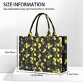 thumbnail image 3 of Large Capacity Tote Bag,Yellow Lemon Fruit Flowers Black Pattern Handbag Fashion Luxury Tote Bag,15.7"x13"x 5.1" Inches,Laptop Compatible, 3 of 6