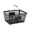 thumbnail image 2 of Cesta de la compra Cesta de comestibles Soporte de almacenamiento resistente Cesta ergonómica de metal con asa Negro, 2 of 9