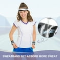 thumbnail image 6 of Sweat Band Set Sports Terry Cloth Headband Wristband Set 8"x2" Moisture Wicking Sweat Absorbing Head Band Gray, 6 of 7