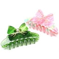 thumbnail image 5 of QinGoo Large Bow Hair Claw Clip for Women Non-Slip Thick Long Hair Accessory 1 Count, 4.3 Inch, Light Green, 5 of 6