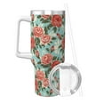 thumbnail image 2 of Salouo Rose Flowers for 40oz Water Bottle with Handle & Flip Straw - Stainless Steel Vacuum Insulated Tumbler-Reusable Travel Coffee Mug- Gifts for Women & Men, 2 of 8