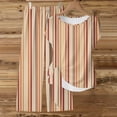 thumbnail image 4 of HBGVBA Women 2 Piece Outfits,Casual Matching Set,Fashion Loose Random Print Long Trousers Back Short Sleeve Top Outfit Set, 4 of 5