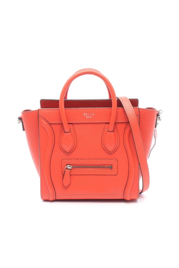 Pre-Owned Celine Luggage Nano Shopper 2-Way Handbag, Leather, Women's, Red