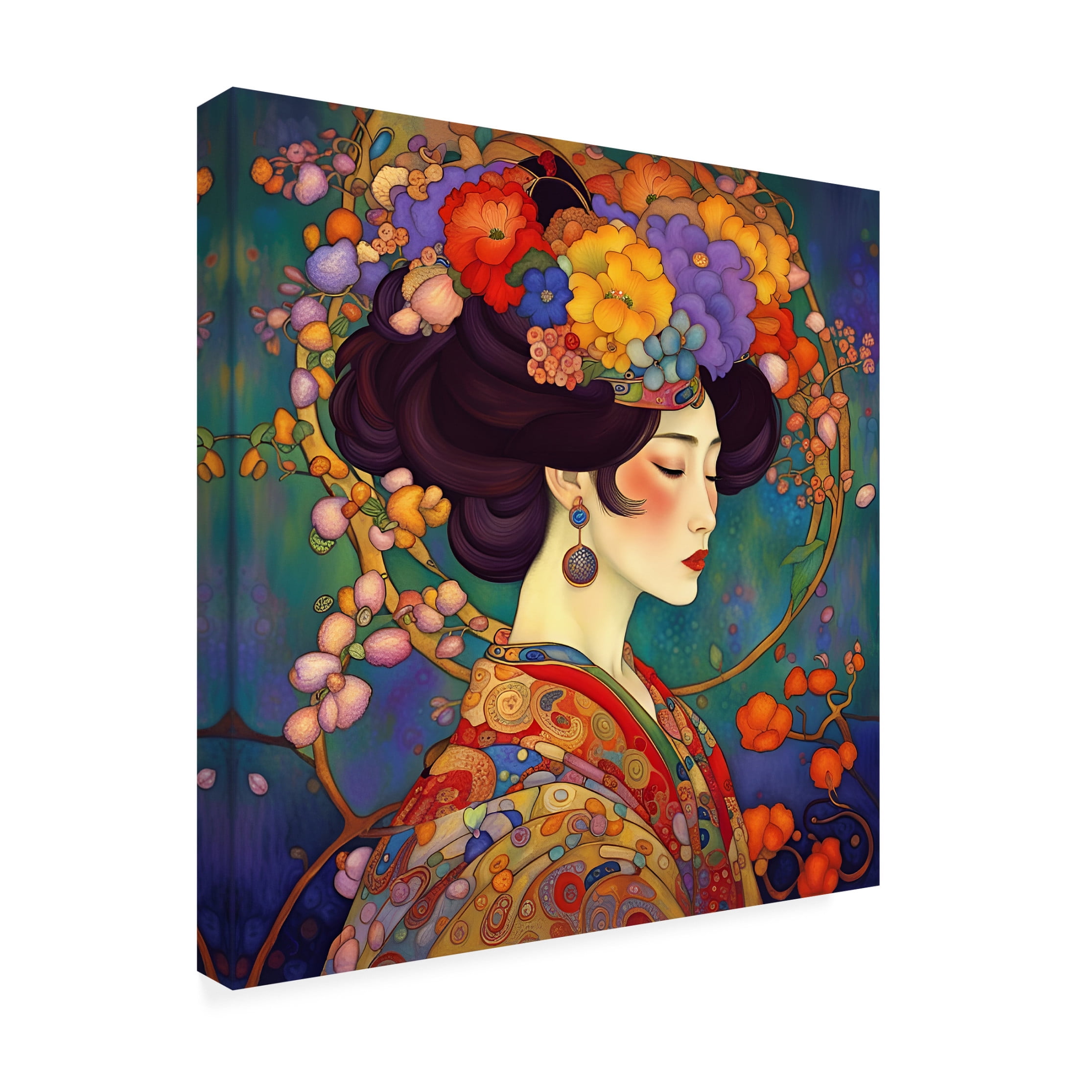 Canvas Wall Art - Tina Lavoie 'Art Nouveau Beauty XVIII' Wall Art for Living Room, Bedroom, or Office Décor by Trademark Fine Art - 35 x 35 Inches