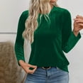 thumbnail image 6 of ZHYou Women Long Sleeve Tee Shirts,Crew Neck,Vertical,Striped,Textured,Soft Casual T-Shirts,Stretchy Slim Fit Tops,Green,Size 2XL, 6 of 9