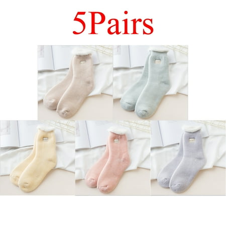 

5Pairs Warm Socks Winter Socks Thick Socks Women Hut Socks