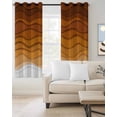 thumbnail image 3 of Blackout Curtains for Bedroom, Orange Ombre Stripes Room Darkening Window Drapes for Living Room, Farmhouse Retro Abstract Waves Art Thermal Insulated Grommet Curtains, 42x84 inch, 2 Panels, 3 of 9