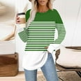 thumbnail image 2 of Wensltd Womens Color Block Round Neck Long Sleeve Pullover Top Casual Comfortable Shirt for Everyday Gray, 2 of 5