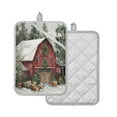 thumbnail image 2 of 2 Pack Pot Holders for Kitchen Heat Resistant Hot Pads Sets for Cooking Baking Old Red Barn, 2 of 7