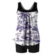 thumbnail image 4 of Trajes de Baño Modestos para las Mujeres Traje de Baño de Eslinga de Impresión de Hojas de Flores Multicolores, Cintura Alta Y Tops de Traje de Baño de Apoyo para las Mujeres, 4 of 6