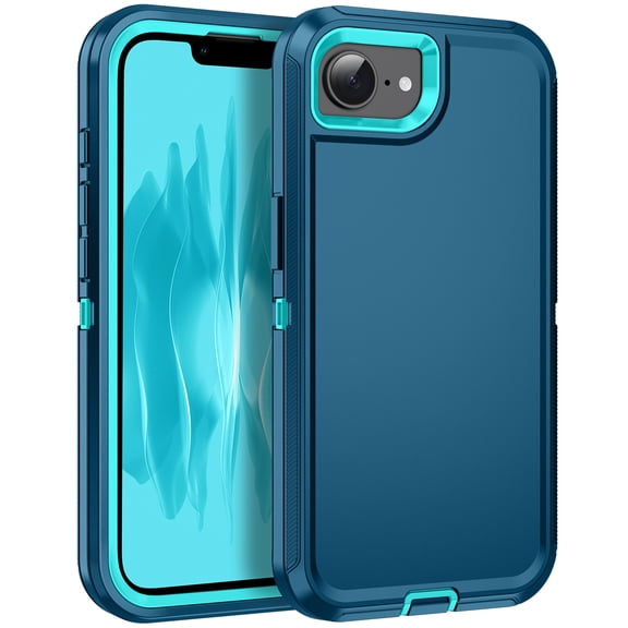 RegSun for iPhone 16e Case,Shockproof 3-Layer Full Body Protection [Without Screen Protector] Rugged Heavy Duty High Impact Hard Cover Case for iPhone 16e 2025,Turquoise