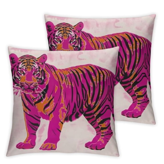 White Tiger Throw Pillow Covers inch,Preppy Chic Wildlife Tiger Animal Throw Pillow Covers Outdoor Lumbar Pillowcase Home Decorations Cushion Case for Living Room Bedroom