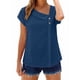 thumbnail image 2 of TaTaai Womens solid crew neck t-shirt, linen cotton blend, short sleeve, button cuff, cutout design, casual comfortable, lightweight, perfect for weekend trips & casual gatherings Gift, 2 of 9