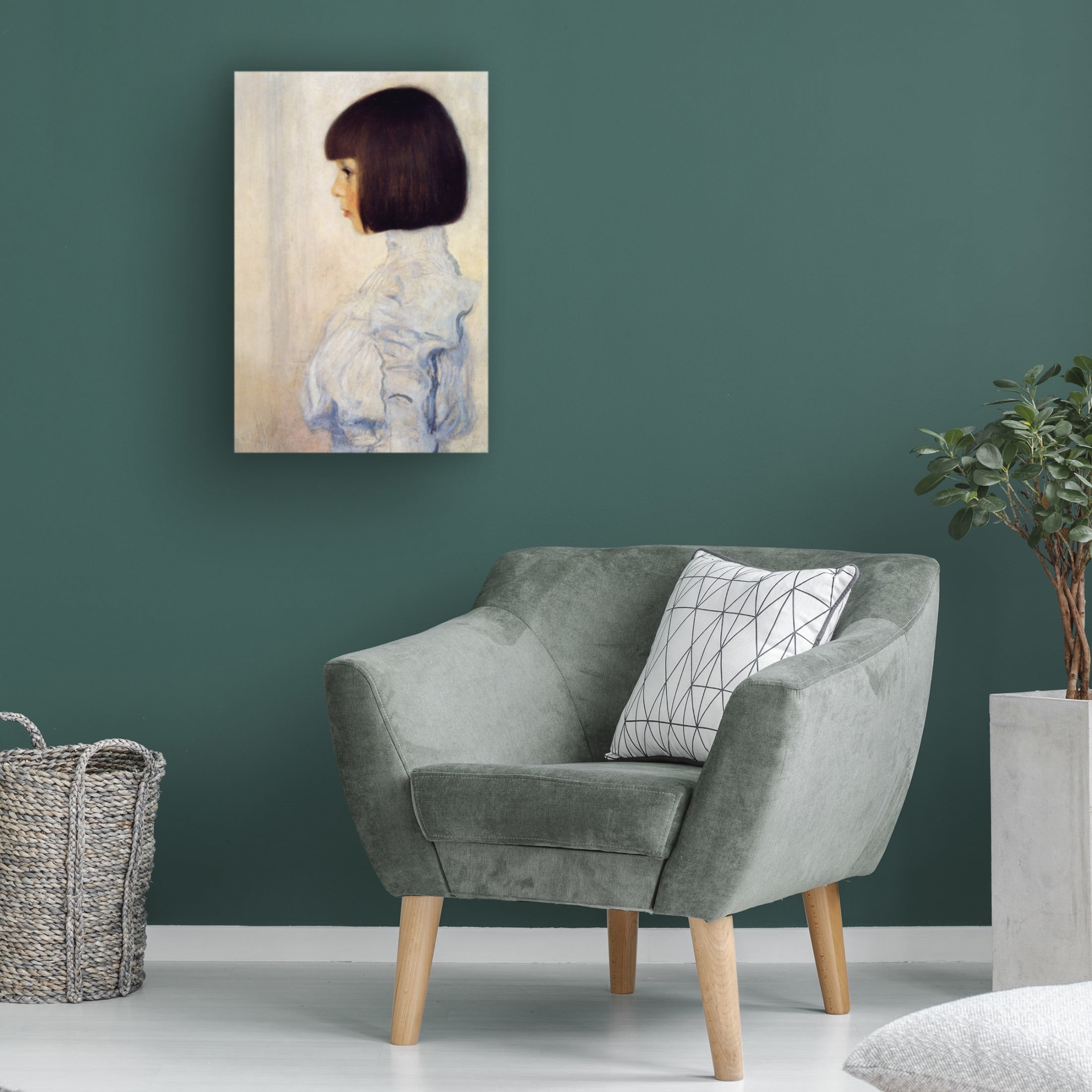 Canvas Wall Art - Pictufy  'Portrait Of Helene Klimt 1898' Wall Art for Living Room, Bedroom, or Office D?cor by Trademark Fine Art - 22 x 32 Inches
