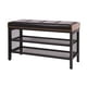 thumbnail image 1 of Banco Zapatero de 3 Niveles con Asiento Acolchado de PU y Estructura de Metal  (Negro), 1 of 4