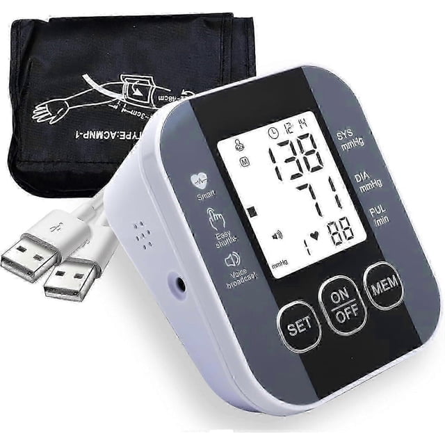 Monitor de presión arterial con brazalete grande, máquina para medir la presión arterial, monitor médico de presión arterial, brazalete para la parte superior del brazo.