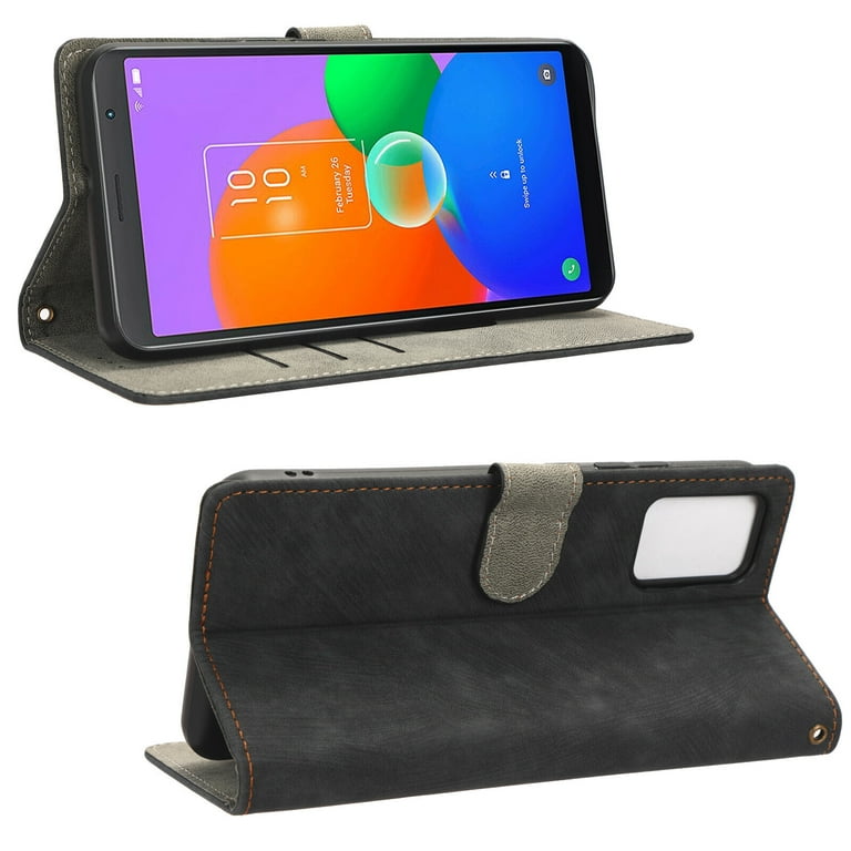 Case for TCL 403 RFID Blocking Flip Cover Magnetic Wallet Compatible with TCL  403 Case 