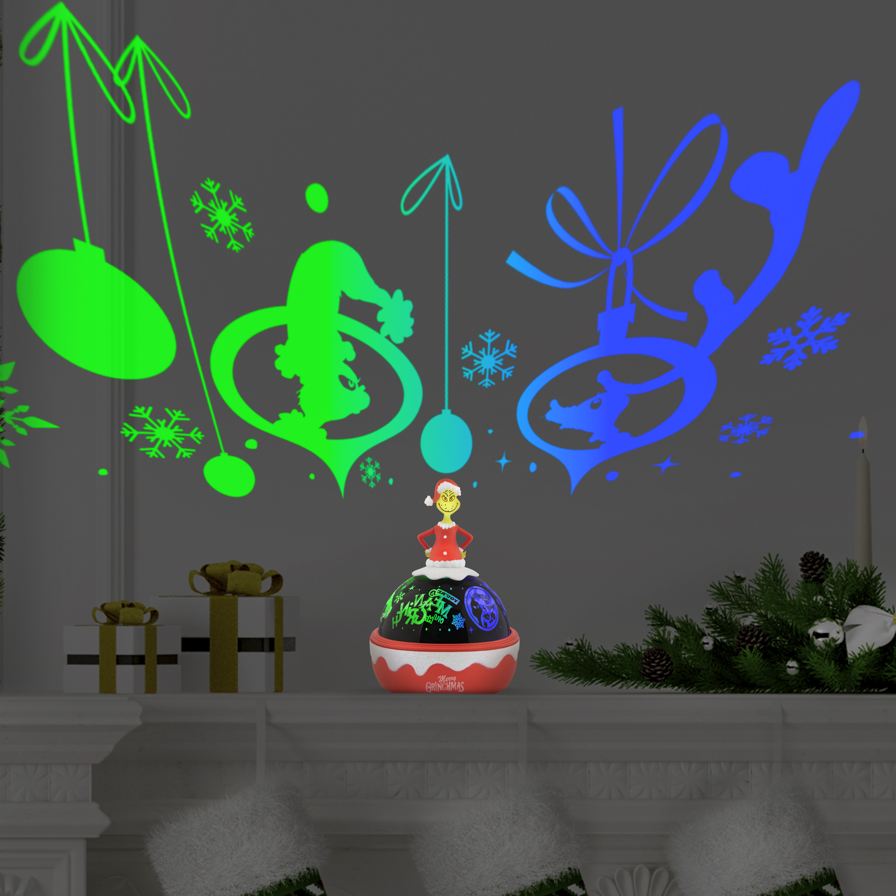 Christmas Multicolor Lightshow Projector Light Shadow Lights Grinch Dr. Seuss 6.574 in x 6.57 in x 8.74 in 0.90 lb