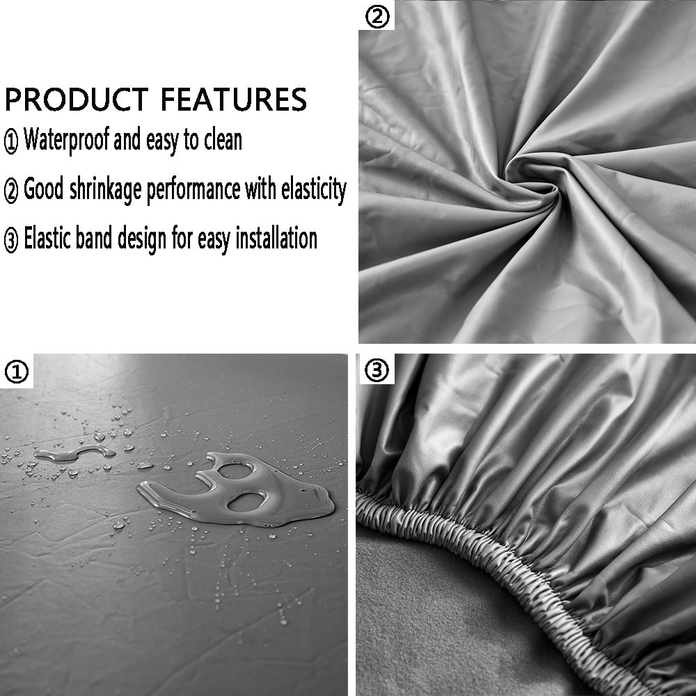 Shukii PU Waterproof Couch Cushion Covers Sofa Seat Covers Stretch Sofa Slip Covers Combination Sofa Cover Couch Sofa Covers For Pets With Elastic Bottom 2 Cushion Loveseat,Grey