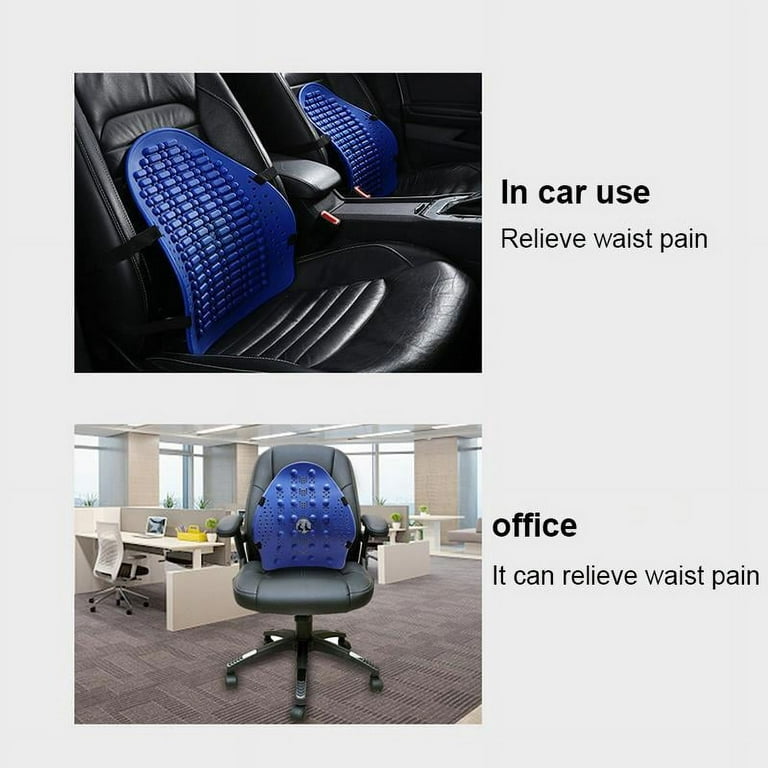 Car Seat Cushion Mesh Lumbar Back Brace Support Pain Relief Massage Lumbar  Back Support Ventilate Office Chair Home Car Cushion(Black)