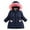 Z122 Navy, variant on Little Girls Winter Coat Long Puffer Down Jacket Windproof Hooded Outwear Children's Thick Padded Coat Size 6-7T