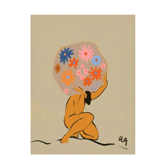 Trademark Fine Art Arty Guava World On Her Shoulders Canvas Wall Art