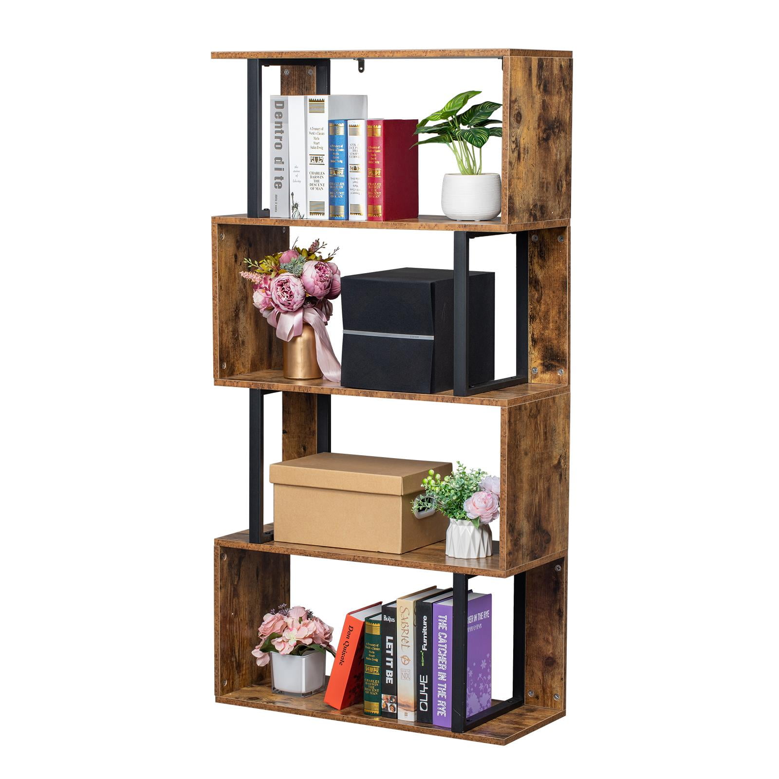 Zimtown Z Shaped 4 Layer Bookshelf Display Decor Storage Organizer For Office Living Room Home Walmart Com Walmart Com Zimtown Z Shaped 4 Layer Bookshelf Display Decor Storage Organizer For Office Living Room Home Walmart Com Walmart Com