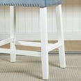 thumbnail image 2 of Roundhill Furniture Morovo Velvet Counter Height Stools Saddle Seats, Set of 2, Blue, 2 of 5
