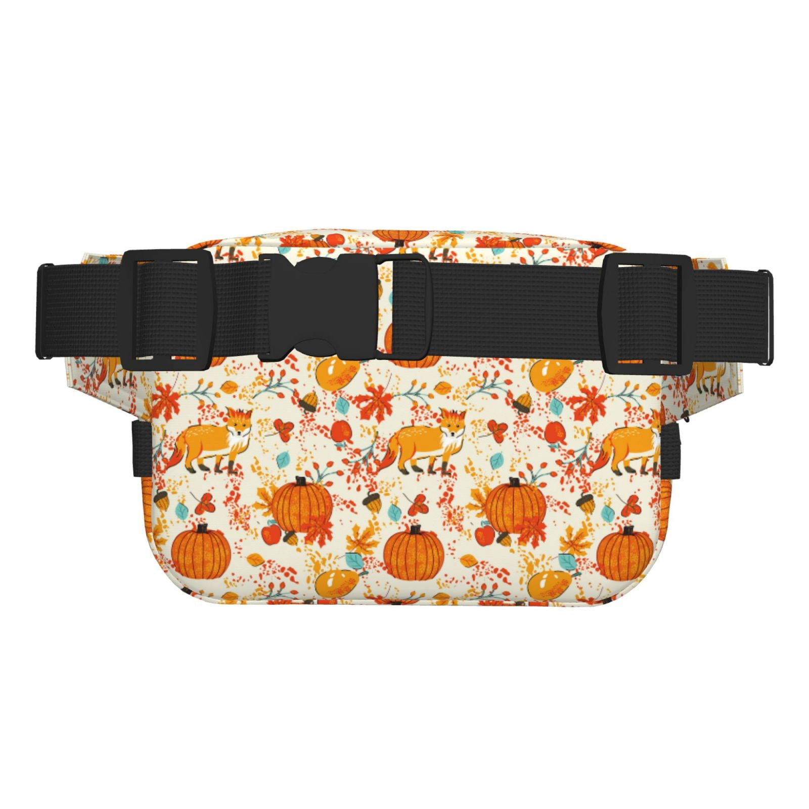 Picia Pumpkin Fall Pears Print Square Double-Layer Waist Bag Mini Adjustable Waist Belt Bag Exercise Running Travel Hiking