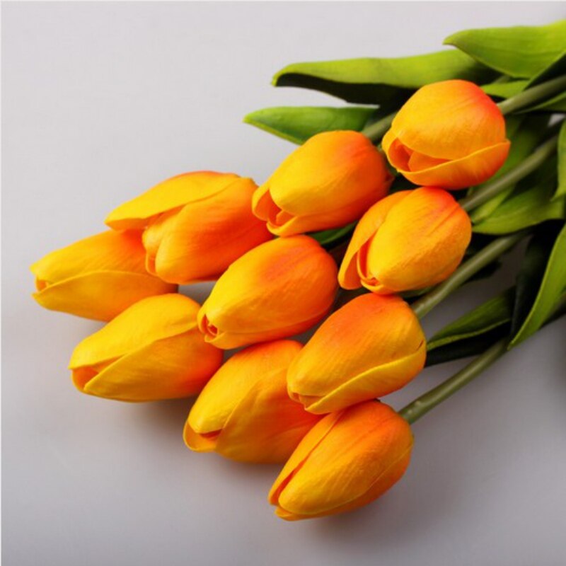 10pcs Artificial Silk PU Tulips Fake Artificiales Bouquets Party Decor