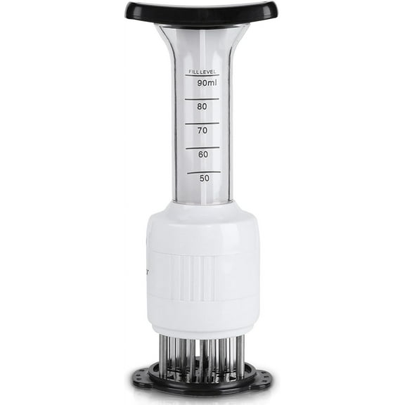 ABCISI Stainless steel Marinade Meat Injector, 2-in-1 Marinade Tenderizer Injector, Needles Flavor Marinade Meat Injector Syringe for BBQ Steak Beef Turkey Brisket Pork Tenderizing Poultry