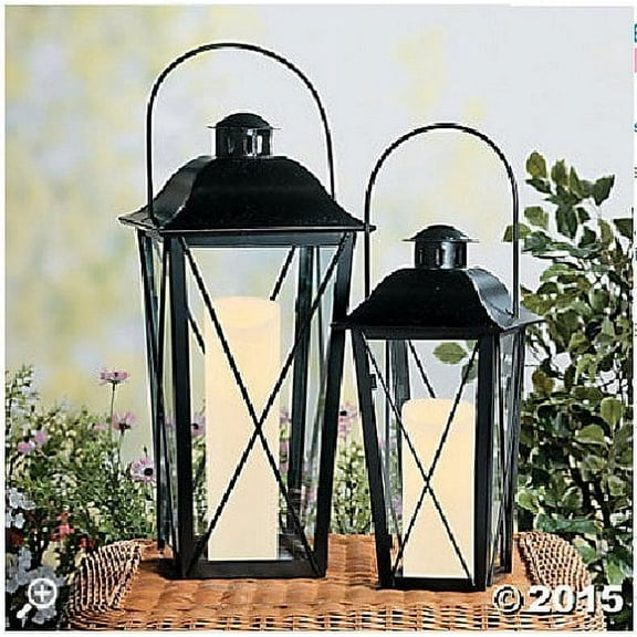 Black Lantern Set - Home Decor - 2 Pieces