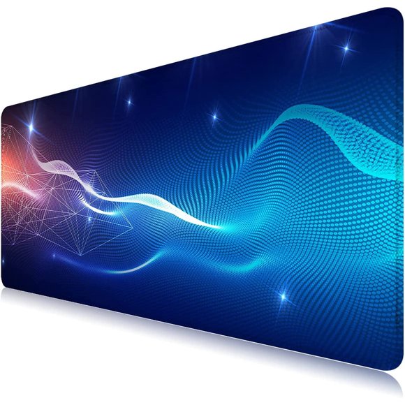 Gaming Mouse Pad,Extended Mouse Pad XXL 35.5x15.8 inch Large Desktop Mouse Pad Blue Red, Large Mouse Pad for Work and Gaming (Red Blue Texture)