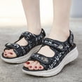 thumbnail image 4 of Mostsola Womens Platform Sandals Fashion Summer Dressy Athletic Shoes Hook and Loop Beach Shoes, 4 of 9