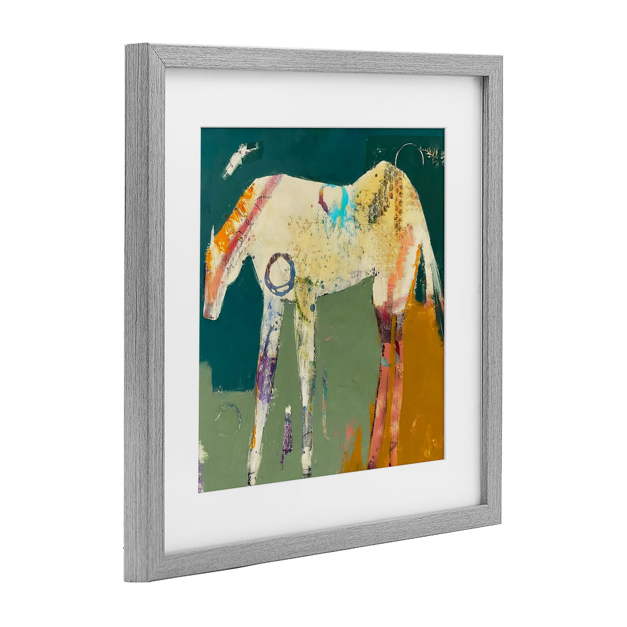 Into The Mystic Horse Gray Framed Print Under Glass, design by Dianna Fritzler