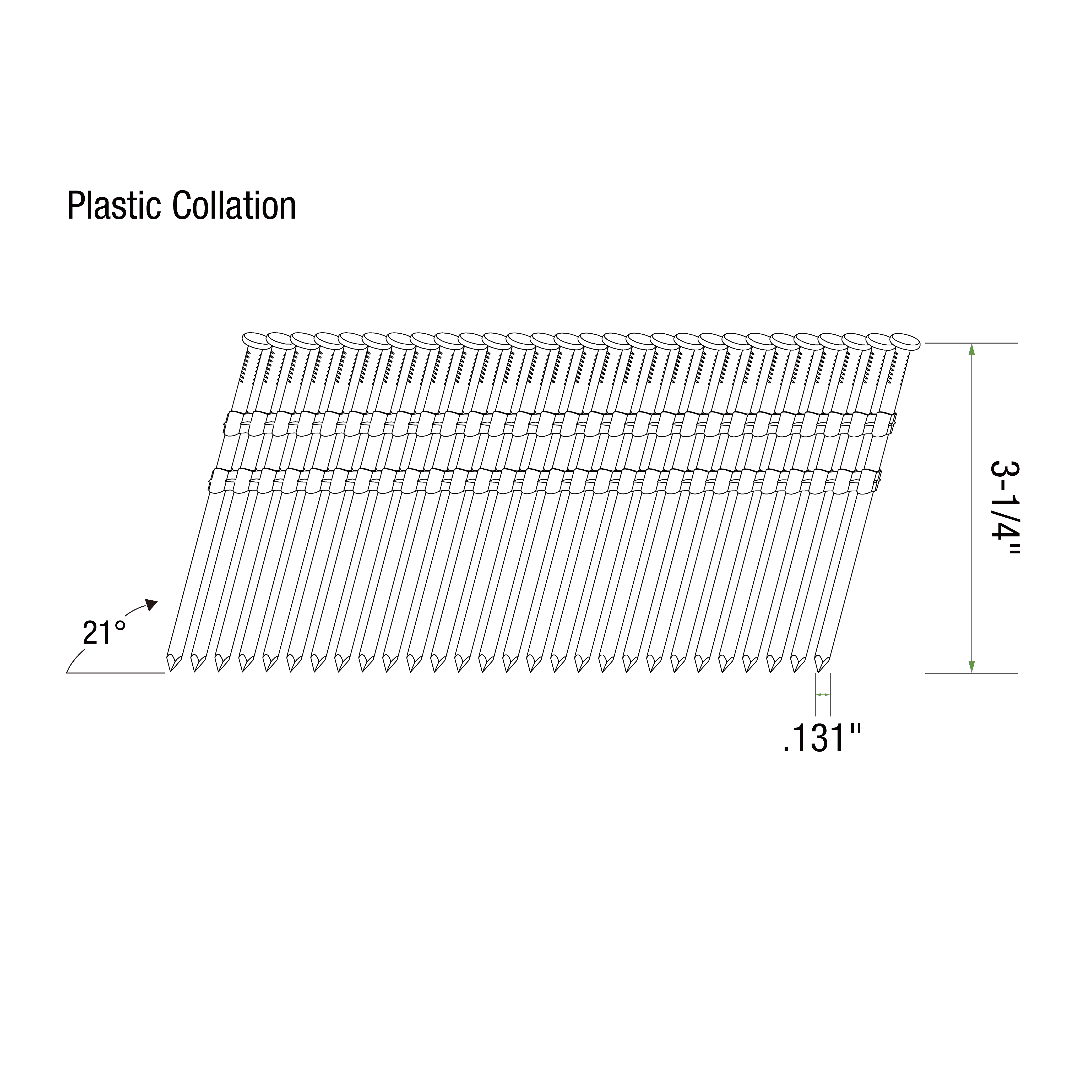 Grip-Rite 21O Plastic 3-1/4" X .131 CTD Smooth 1M Framing Nail