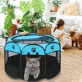 thumbnail image 2 of HHBEAUTY Portable Pet Cat Playpen for Indoor Cats Enclosed, Foldable Small Dog Puppy Playpen Crate Kennel Cage Outdoor with Top Roof, Pop Up Collapsible Kitten Play Pen Tent for Camping RV, 2 of 9