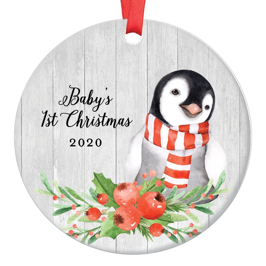 baby's first christmas penguin ornament