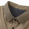 thumbnail image 4 of Chiccall Men's Long Sleeve Tops Fleece Lined Warm Sweaters Striped Collared Pullover Blouse, 4 of 7