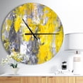 thumbnail image 2 of Designart 'Grey and Yellow Abstract Pattern ' Modern wall clock, 2 of 4