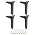 thumbnail image 1 of Patas de Muebles, Paquete de 4 de 5 pulgadas - Pies de Muebles de Triángulo de Acero al Carbono para Sofá y Mesa de Noche (Negro Mate), 1 of 6