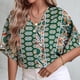 thumbnail image 1 of Pntutb Mujer Casual Bohemio Suelto Impreso Manga Corta Cuello en V Pullover Blusa tops Pntutb Pntutb-564, 1 of 9
