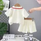 thumbnail image 2 of Conjunto coreano de manga corta de fresa para niña, Polo, pantalones cortos, traje de 2 uds., camisetas bonitas para niño, verano 2025, 2025, 2 of 6