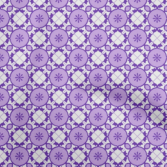 oneOone Viscose Chiffon Purple Fabric Asian Tile Traditional Sewing Craft Projects Fabric Prints By Yard 42 Inch Wide