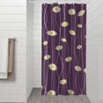 thumbnail image 2 of Purple Daisy Flower Wavy Lines Pattern Shower Curtain 36"x72" ,Bathroom Decorative Shower Curtains Set with 12 Hooks,Modern Waterproof Washable Shower Curtain, 2 of 6