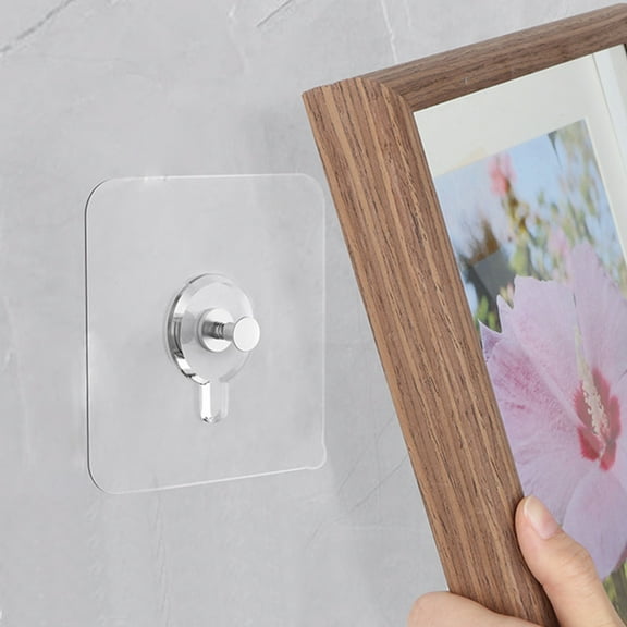 LEORX 20Pcs Transparent Adhesive Picture Hangers Strong Wall Hooks for Frames